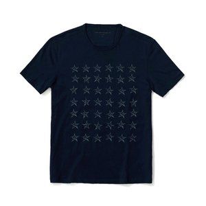 John Varvatos Star USA Men's Short Sleeve Rows Of Stars Graphic T-Shirt Navy